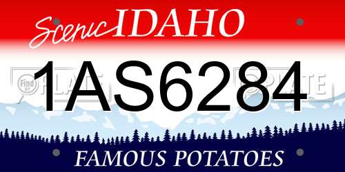 1AS6284 Idaho License Plate