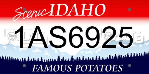 1AS6925 Idaho License Plate