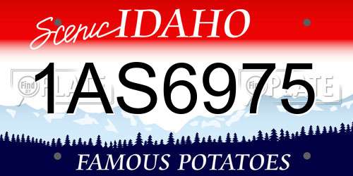 1AS6975 Idaho License Plate