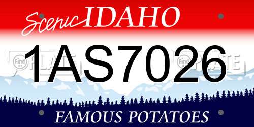 1AS7026 Idaho License Plate