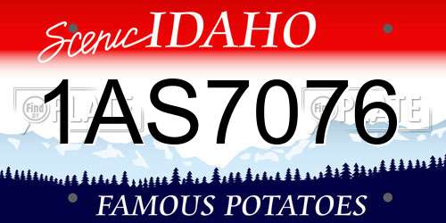 1AS7076 Idaho License Plate