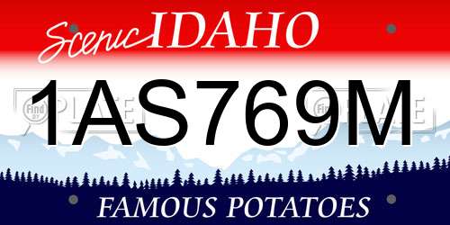 1AS769M Idaho License Plate