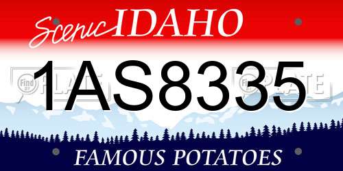 1AS8335 Idaho License Plate