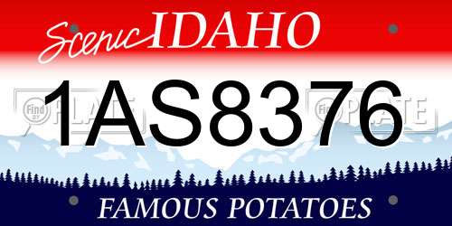 1AS8376 Idaho License Plate