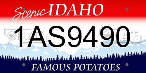 1AS9490 Idaho License Plate
