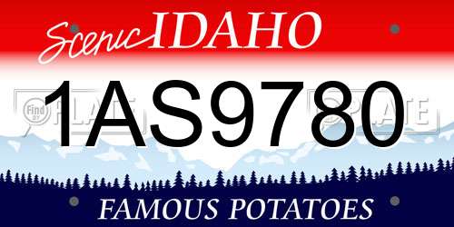 1AS9780 Idaho License Plate