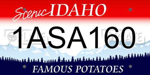 1ASA160 Idaho License Plate