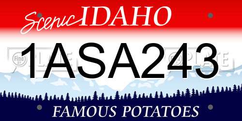 1ASA243 Idaho License Plate