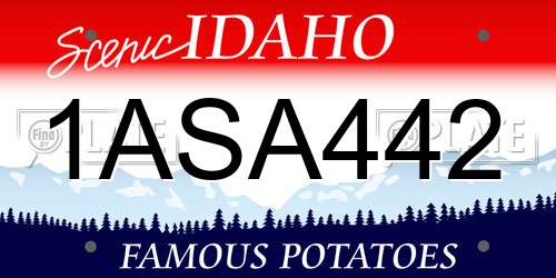 1ASA442 Idaho License Plate