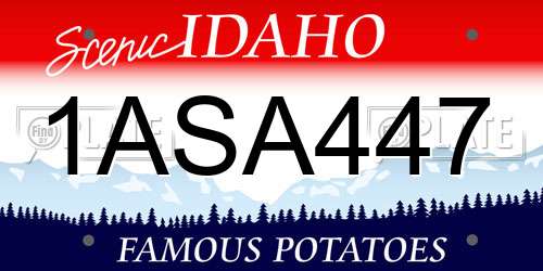 1ASA447 Idaho License Plate