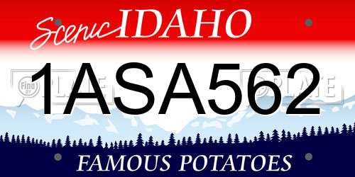 1ASA562 Idaho License Plate