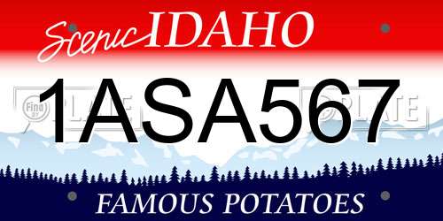 1ASA567 Idaho License Plate