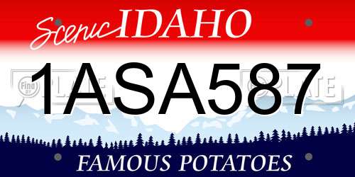 1ASA587 Idaho License Plate