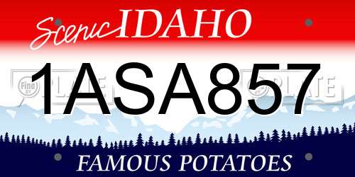 1ASA857 Idaho License Plate