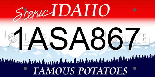 1ASA867 Idaho License Plate