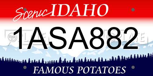 1ASA882 Idaho License Plate