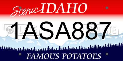 1ASA887 Idaho License Plate