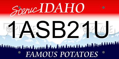 1ASB21U Idaho License Plate