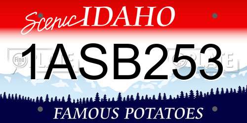 1ASB253 Idaho License Plate