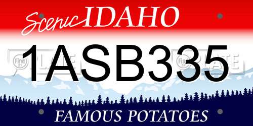 1ASB335 Idaho License Plate