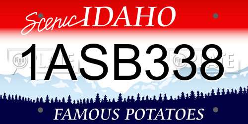1ASB338 Idaho License Plate