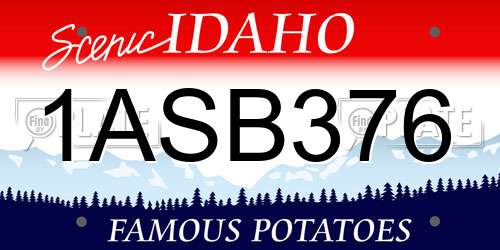1ASB376 Idaho License Plate