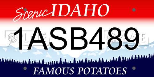 1ASB489 Idaho License Plate