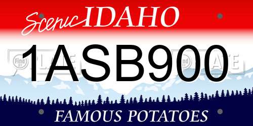 1ASB900 Idaho License Plate