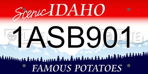1ASB901 Idaho License Plate
