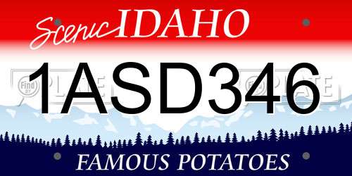 1ASD346 Idaho License Plate