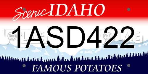 1ASD422 Idaho License Plate