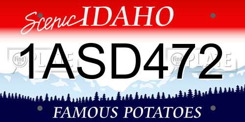 1ASD472 Idaho License Plate