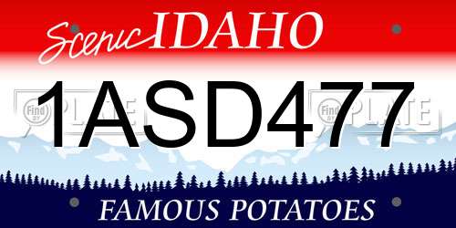 1ASD477 Idaho License Plate