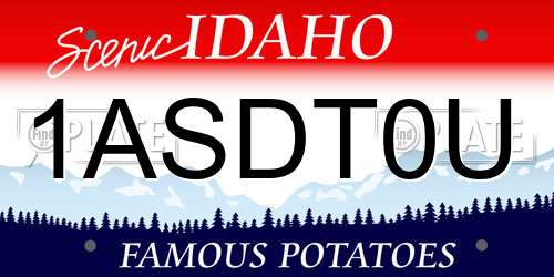 1ASDT0U Idaho License Plate