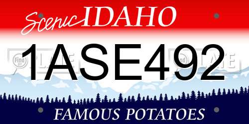1ASE492 Idaho License Plate