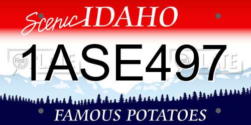 1ASE497 Idaho License Plate
