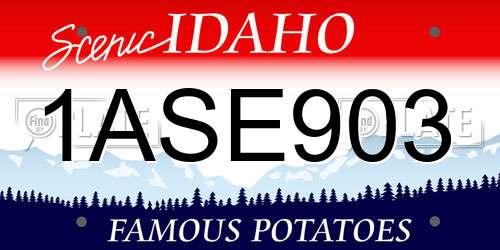 1ASE903 Idaho License Plate