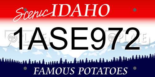 1ASE972 Idaho License Plate