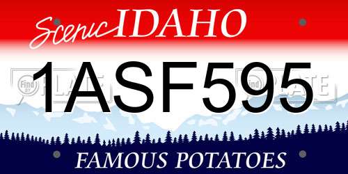 1ASF595 Idaho License Plate