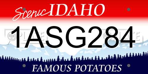 1ASG284 Idaho License Plate
