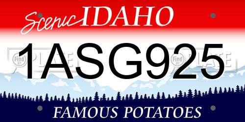 1ASG925 Idaho License Plate
