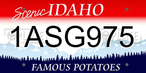 1ASG975 Idaho License Plate
