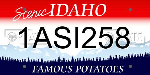 1ASI258 Idaho License Plate