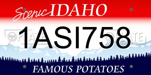 1ASI758 Idaho License Plate