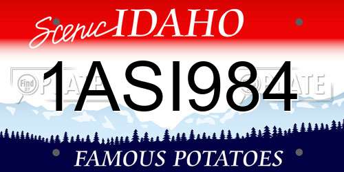 1ASI984 Idaho License Plate