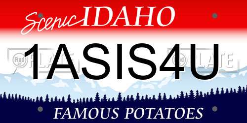 1ASIS4U Idaho License Plate