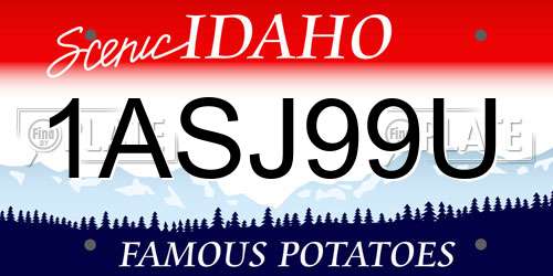 1ASJ99U Idaho License Plate
