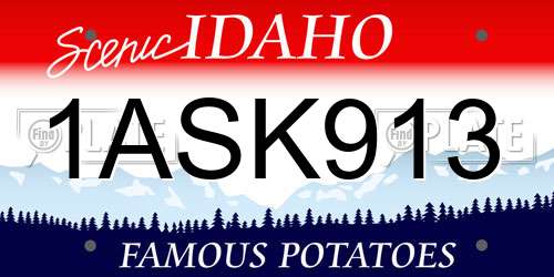 1ASK913 Idaho License Plate