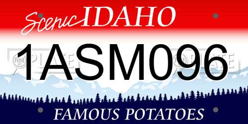 1ASM096 Idaho License Plate