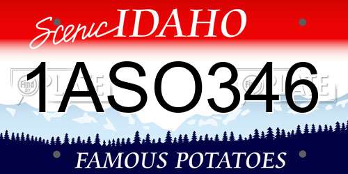 1ASO346 Idaho License Plate